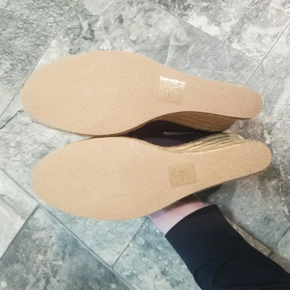 Jack Rogers Palmer‎ Jute-wrapped Wedge Espadrille Midnight Blue Vaca Beach 9.5